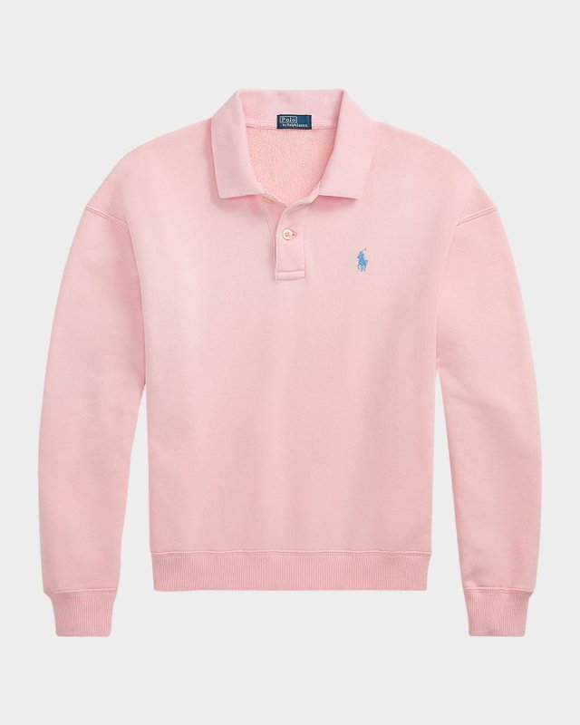 Lightweight Fleece Long-Sleeve Polo